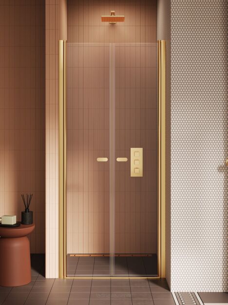 Drzwi prysznicowe złoto szczotkowane 70 NEW SOLEO GOLD BRUSHED New Trendy D-0743A