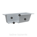 Biała matowa wanna 170x70  SOLIA WHITE MAT na stelażu Schedline 3WST.S1P-17070/B/MG - 5