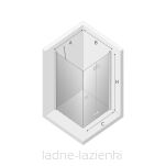 NEW TRENDY kabina prysznicowa NEW SOLEO BLACK 90x80 prawa czarna D-0239A/D-0114B - 2