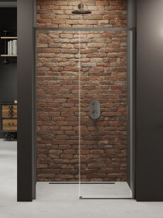 Grafitowe drzwi prysznicowe  120 lewe PRIME GUNMETAL BRUSHED New Trendy D-0889A