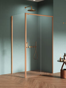 Miedziana szczotkowana Kabina prysznicowa 110x80 P rozsuwana PRIME COPPER BRUSHED New Trendy D-0815A/D-0341B