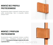 Miedziana Kabina prysznicowa 120x100 AVEXA COPPER BRUSHED  NEW TRENDY EXK-3687 - 5