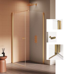 Złota szczotkowana kabina prysznicowa 90x120 NEW SOLEO GOLD BRUSHED New Trendy K-4187-WP