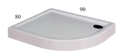 Brodzik City R asymetryczny 80x90 lewy półokrągły 90x80  MNQ809017S-30