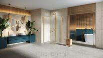 Złota szczotkowana Kabina prysznicowa 100x90 L rozsuwana PRIME GOLD BRUSHED New Trendy D-0784A/D-0330B - 3