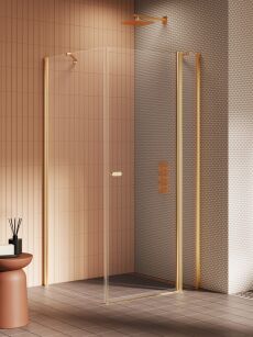 NEW TRENDY kabina prysznicowa NEW SOLEO GOLD BRUSHED 110x110x195  L/P K-4216