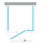 NEW TRENDY Kabina REFLEXA trójścienna przyścienna 100x90x200 Prawa EXK-5216 (EXK-1260) - 2