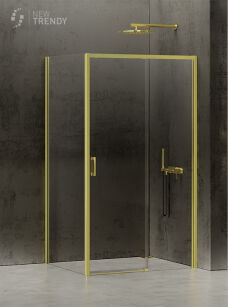 Złota Kabina prysznicowa 140x80 P rozsuwana PRIME LIGHT GOLD New Trendy D-0429A/D-0223B