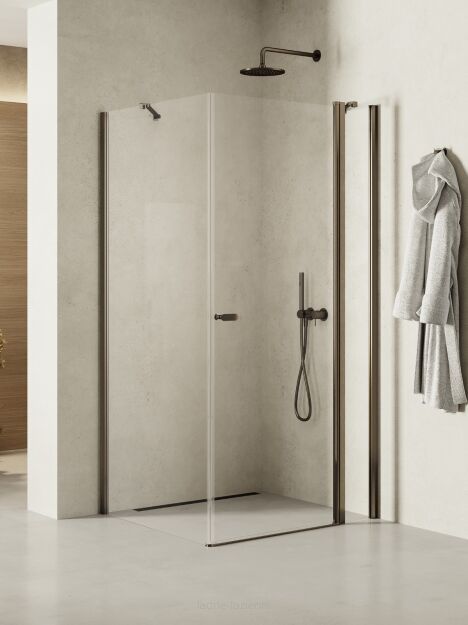 Grafitowa kabina prysznicowa 80x100 NEW SOLEO GUNMETAL BRUSHED New Trendy K-4392