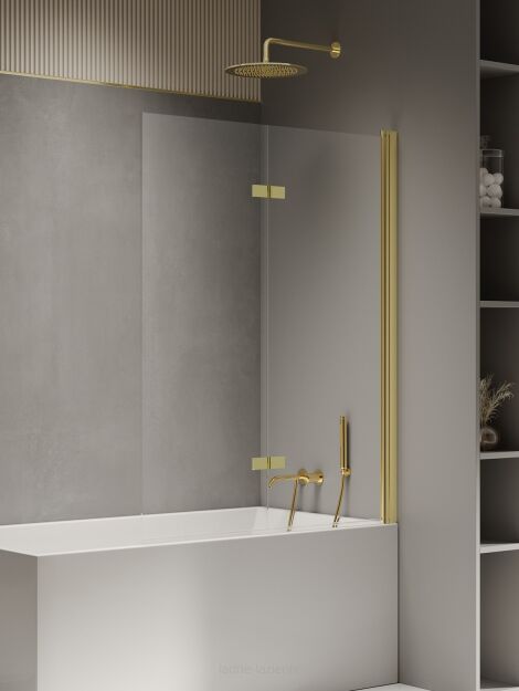 Złoty Parawan nawannowy New SOLEO Light Gold 120x140 prawy składany New Trendy P-0108