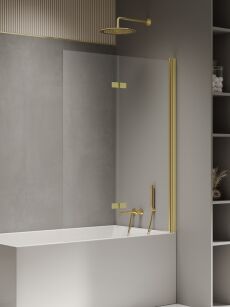 Złoty Parawan nawannowy New SOLEO Light Gold 120x140 prawy składany New Trendy P-0108