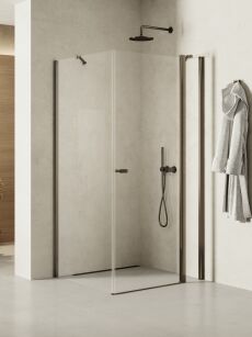 Grafitowa kabina prysznicowa 90x120 NEW SOLEO GUNMETAL BRUSHED New Trendy K-2154