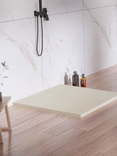 New Trendy Brodzik konglomeratowy NEX SHADE 90x90 beżowy B-0485