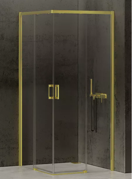 Złota Kabina prysznicowa 100x100 PRIME LIGHT GOLD NEW TRENDY D-0420A/D-04230