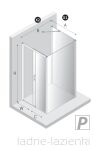 New trendy Kabina prysznicowa 100x1000 P CZARNA PRIME BLACK trójścienna K-1347 - 2