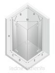 NEW TRENDY Kabina prysznicowa REFLEXA BLACK 100x90 EXK-4983 (EXK-1338/EXK-1337) - 6