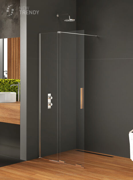 NEW TRENDY Kabina Walk In SMART 150 srebrna szkło 8mm EXK-4092