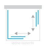New trendy Kabina prysznicowa 100x1000 CZARNA PRIME BLACK trójścienna K-1003 - 3