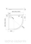 Schedpol brodzik SHARPER 80x80x4,5 półokrągły Schedline 3S.S1O-8080 - 2