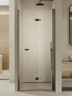 Drzwi prysznicowe 120 P składane grafitowe szczotkowane NEW SOLEO GUNMETAL BRUSHED New Trendy D-0547A