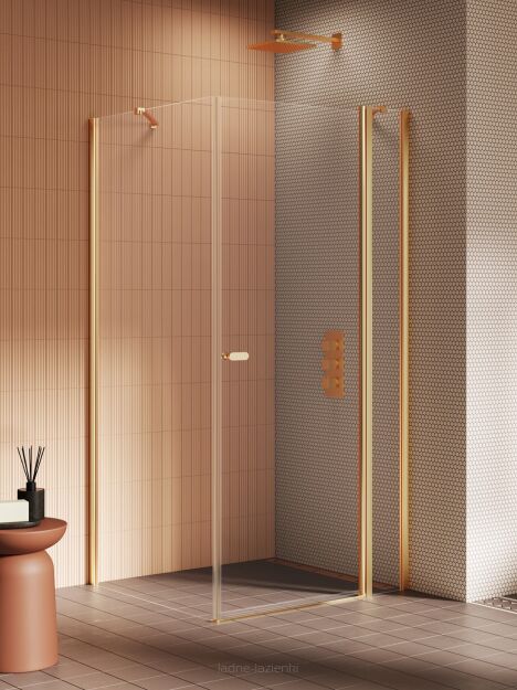 NEW TRENDY kabina prysznicowa NEW SOLEO GOLD BRUSHED 110x70x195  L/P K-4212
